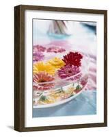 A Bowl of Flowers Floating in Water (Table Decoration)-Alexander Van Berge-Framed Photographic Print
