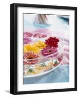 A Bowl of Flowers Floating in Water (Table Decoration)-Alexander Van Berge-Framed Photographic Print