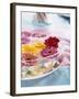 A Bowl of Flowers Floating in Water (Table Decoration)-Alexander Van Berge-Framed Photographic Print