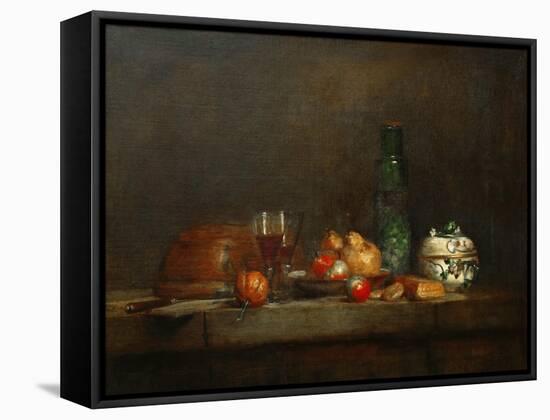 A Bowl of Olives-Jean-Baptiste Simeon Chardin-Framed Stretched Canvas
