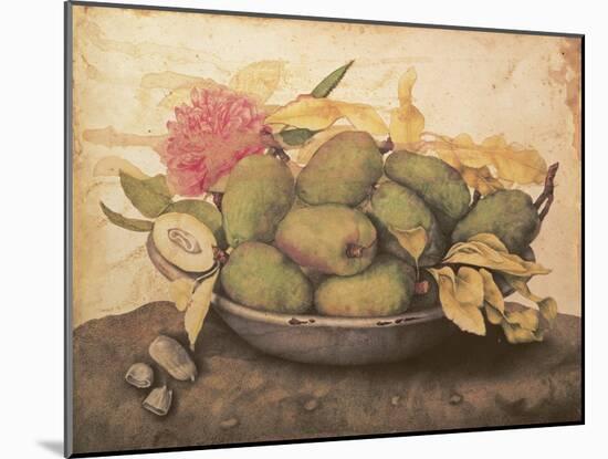 A Bowl of Pears-Giovanna Garzoni-Mounted Giclee Print