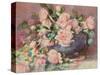 A Bowl of Pink Roses-Melicent Grose-Stretched Canvas