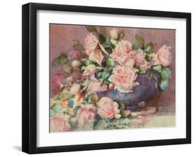 A Bowl of Pink Roses-Melicent Grose-Framed Giclee Print