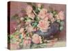 A Bowl of Pink Roses-Melicent Grose-Stretched Canvas