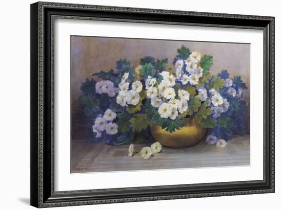 A Bowl of Primulas-Edith Barrow-Framed Giclee Print