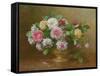 A Bowl of Roses-Albert Williams-Framed Stretched Canvas