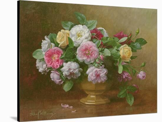 A Bowl of Roses-Albert Williams-Stretched Canvas