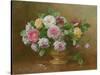 A Bowl of Roses-Albert Williams-Stretched Canvas