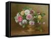 A Bowl of Roses-Albert Williams-Framed Stretched Canvas