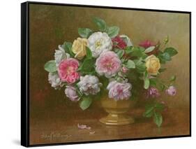 A Bowl of Roses-Albert Williams-Framed Stretched Canvas