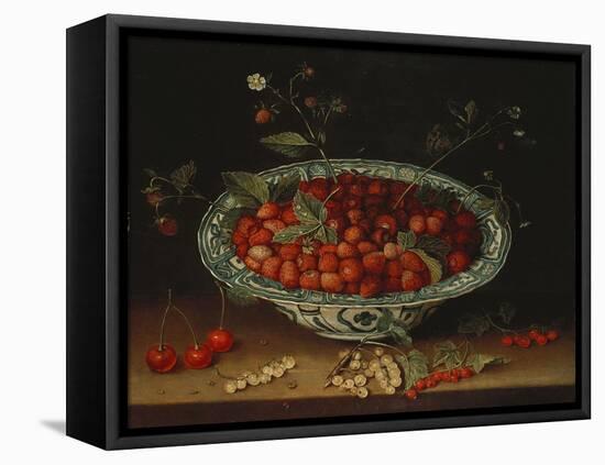 A Bowl of Strawberries-Joseph Bail-Framed Stretched Canvas