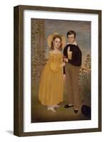 A Boy and a Girl in a Garden-Joseph Goodhue Chandler-Framed Giclee Print