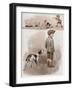 A Boy and His Dog in Trouble for Chasing Chickens-G.L. Stampa-Framed Art Print