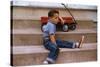 A Boy and His Wagon-William P. Gottlieb-Stretched Canvas