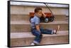 A Boy and His Wagon-William P. Gottlieb-Framed Stretched Canvas