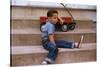 A Boy and His Wagon-William P. Gottlieb-Stretched Canvas