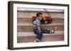 A Boy and His Wagon-William P. Gottlieb-Framed Photographic Print