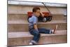 A Boy and His Wagon-William P. Gottlieb-Mounted Photographic Print