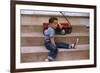 A Boy and His Wagon-William P. Gottlieb-Framed Photographic Print