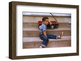 A Boy and His Wagon-William P. Gottlieb-Framed Photographic Print