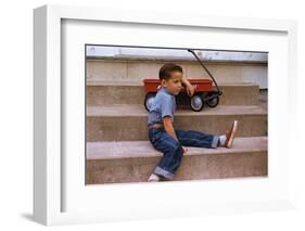 A Boy and His Wagon-William P. Gottlieb-Framed Photographic Print