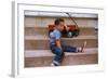 A Boy and His Wagon-William P. Gottlieb-Framed Photographic Print