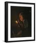 A Boy Blowing on an Ember, 1690s-Godfried Schalken Or Schalcken-Framed Giclee Print