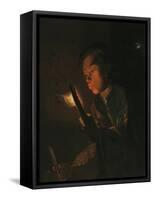 A Boy Blowing on an Ember, 1690s-Godfried Schalken Or Schalcken-Framed Stretched Canvas