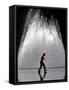 A Boy Crosses Over a Fountain-null-Framed Stretched Canvas