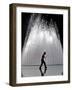 A Boy Crosses Over a Fountain-null-Framed Photographic Print