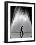 A Boy Crosses Over a Fountain-null-Framed Photographic Print