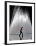 A Boy Crosses Over a Fountain-null-Framed Photographic Print