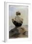 A Boy Crouching on a Rock-Albert Edelfelt-Framed Giclee Print