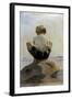 A Boy Crouching on a Rock-Albert Edelfelt-Framed Giclee Print