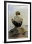 A Boy Crouching on a Rock-Albert Edelfelt-Framed Giclee Print