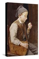 A Boy Eating an Apple-Albert Anker-Stretched Canvas