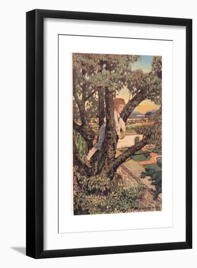 A Boy in a Tree, from 'A Child's Garden of Verses' by Robert Louis Stevenson, Published 1885-Jessie Willcox-Smith-Framed Giclee Print