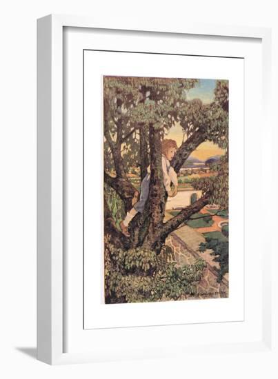 A Boy in a Tree, from 'A Child's Garden of Verses' by Robert Louis Stevenson, Published 1885-Jessie Willcox-Smith-Framed Giclee Print