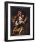 A Boy in Classical Costume Seated in a Landscape with a Finch and a Spaniel-Nicholaes Maes-Framed Giclee Print