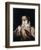 A Boy Lighting a Candle-El Greco-Framed Giclee Print