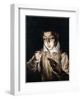 A Boy Lighting a Candle-El Greco-Framed Giclee Print