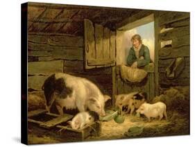 A Boy Looking into a Pig Sty, 1794-George Morland-Stretched Canvas