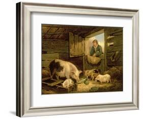 A Boy Looking into a Pig Sty, 1794-George Morland-Framed Giclee Print