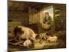 A Boy Looking into a Pig Sty, 1794-George Morland-Mounted Giclee Print