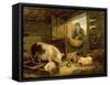 A Boy Looking into a Pig Sty, 1794-George Morland-Framed Stretched Canvas