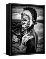 A Boy of the Karo Tribe. Omo Valley (Ethiopia)-Joxe Inazio Kuesta-Framed Stretched Canvas