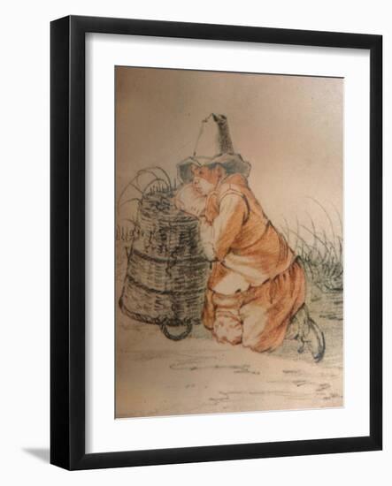 A Boy resting on a Basket, 17th century, (1929)-Cornelis Saftleven-Framed Giclee Print