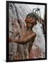 A Boy Takes Advantage of an Overflowing Firetruck Which was Used to Put out a Fire-null-Framed Photographic Print