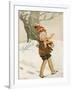 A Boy Walks Through the Snow Carrying Ice Skates-Anne Anderson-Framed Art Print