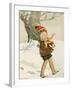 A Boy Walks Through the Snow Carrying Ice Skates-Anne Anderson-Framed Art Print